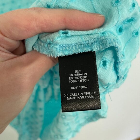 TORRID 2 Plus Size Sophie Eyelet Swing Cami Aqua Blue Sleeveless Tank Blouse 2X - Picture 10 of 16